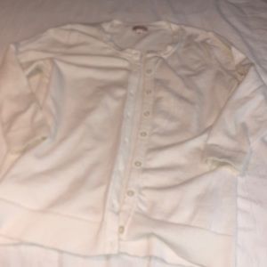 White button down cotton sweater